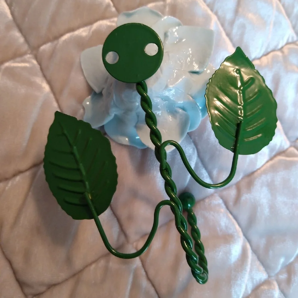 Floral Wall Hook with Blue Roses New